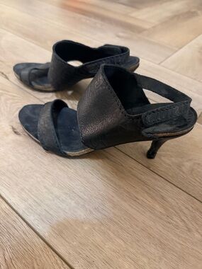 Pedro Garcia Black Open-Toe Slingback Heels